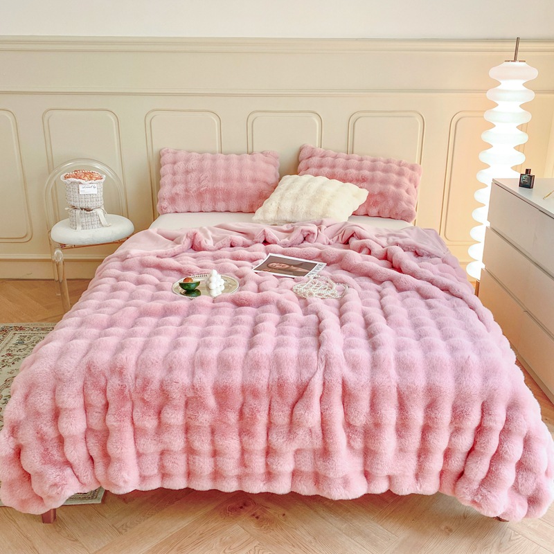 2023 nuevo conejo manta de felpa invierno engrosada coral manta de lana Oficina sola siesta manta sofá