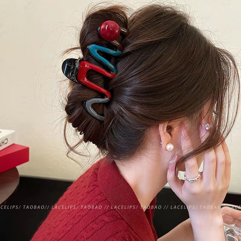 ドーパミンコントラストカラーグリッパー女性のかわいい多用途ヘアピン韓国スタイルのハイエンドヘアピン 2025 新しいアクリルヘアアクセサリー|undefined