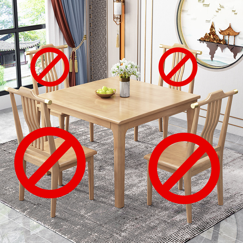 Mesa de comedor de madera maciza cuadrada pequeño apartamento casa pequeña mesa cuadrada moderna mesa de madera de ocio chino sala de alquiler pequeña mesa de té