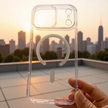 适用苹果17promax透明四包pc壳ai按键磁吸iP16pro按钮手机保护壳