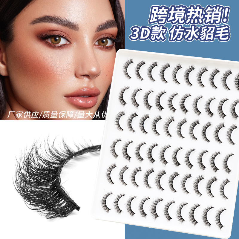 30 pares de vello flojo frito DD false pestañas 3D vison vello denso comercio exterior europeo y americano Amazon transfronterizo al por mayor vello