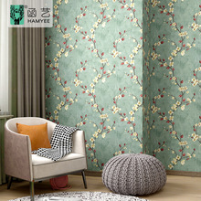 工厂直销自贴出租房绿叶枝条墙纸宿舍花卉壁纸自粘柜子翻新贴纸