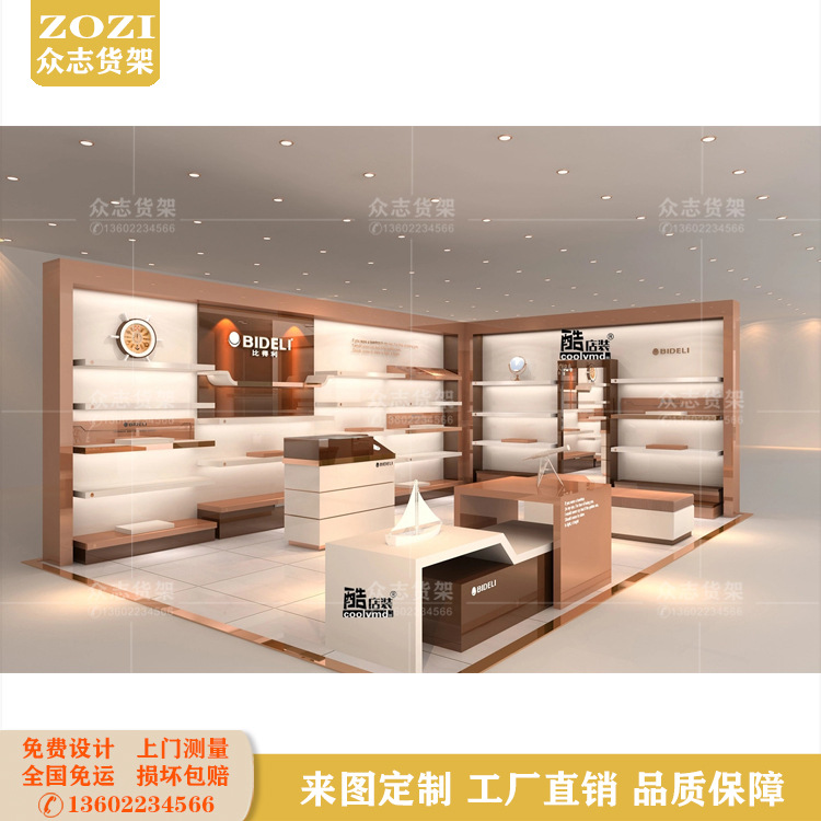 商场皮具展示柜包包货架烤漆造型中岛鞋柜家纺柜台陈列柜靠墙高柜