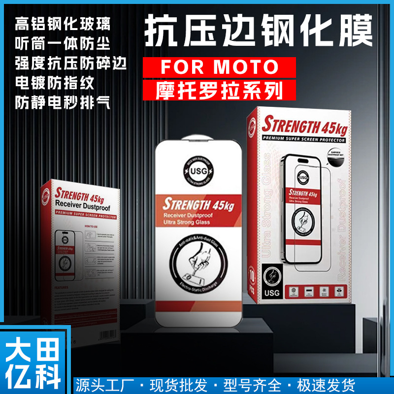 For Motorola MOTO E7 Anti-static Tempered Film MOTO E40 Electroplated Dust-proof Mesh Film Strong Edge Resistance