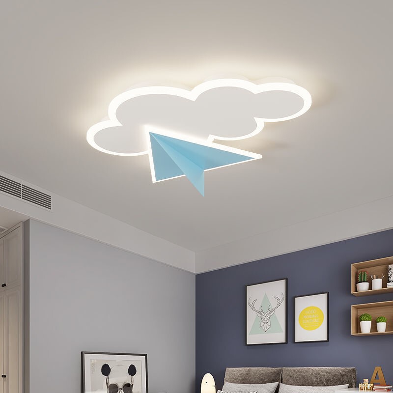Bedroom ceiling lamp creative personality aircraft children's room lamp modern simple creative clouds warm master bedroom LED lamp