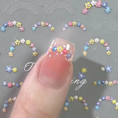 小清新砕花爪シールアクセサリー5Dレリーフ立体ドーパミンカラー砕花ネイルシールHGタイプ