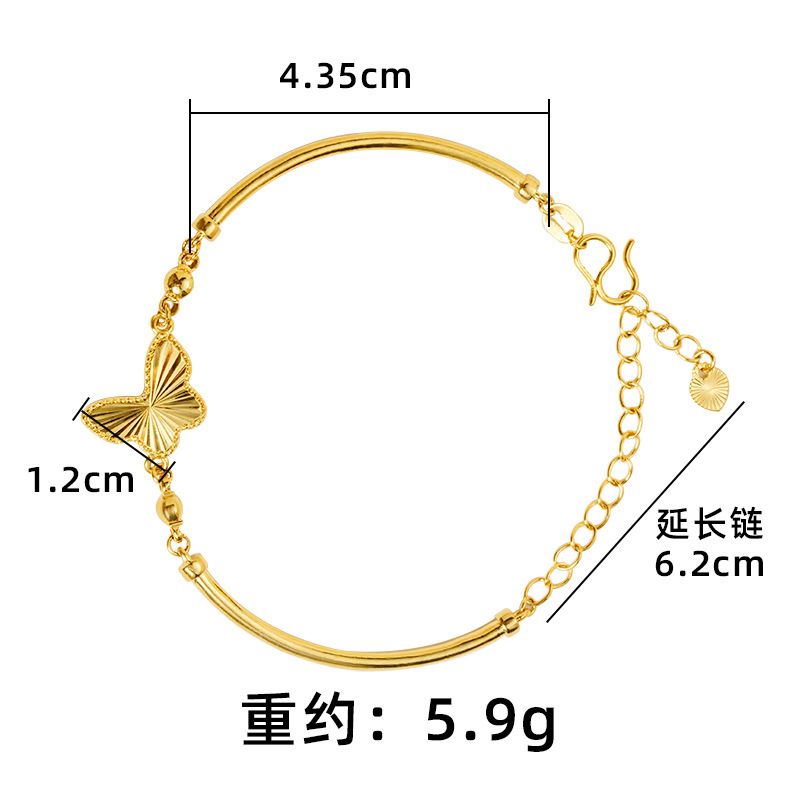 Vietnam Shajin Simple Butterfly Light Luxury Style Pulsera Sense Advanced Lady Temperamento durante mucho tiempo Joyas que no se desvanece Fuente de Yiwu