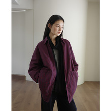 EVERTRUE 2025羽绒格子衬衫女秋冬新款长袖加厚宽松开衫上衣61855