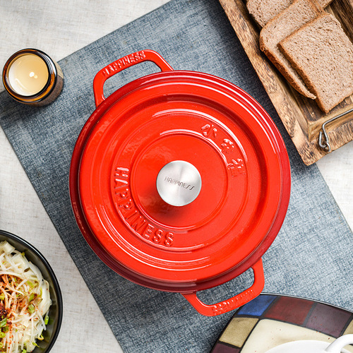 Export quality 25CM enamel cast iron pot soup pot cast iron porcelain pot non-coated non-stick iron pot iron stew pot