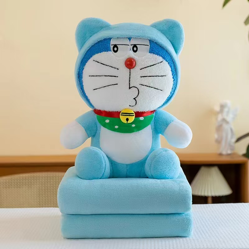 Manta de peluche 2 en 1 – Muñeca y edredón – Ideal para siesta en oficina