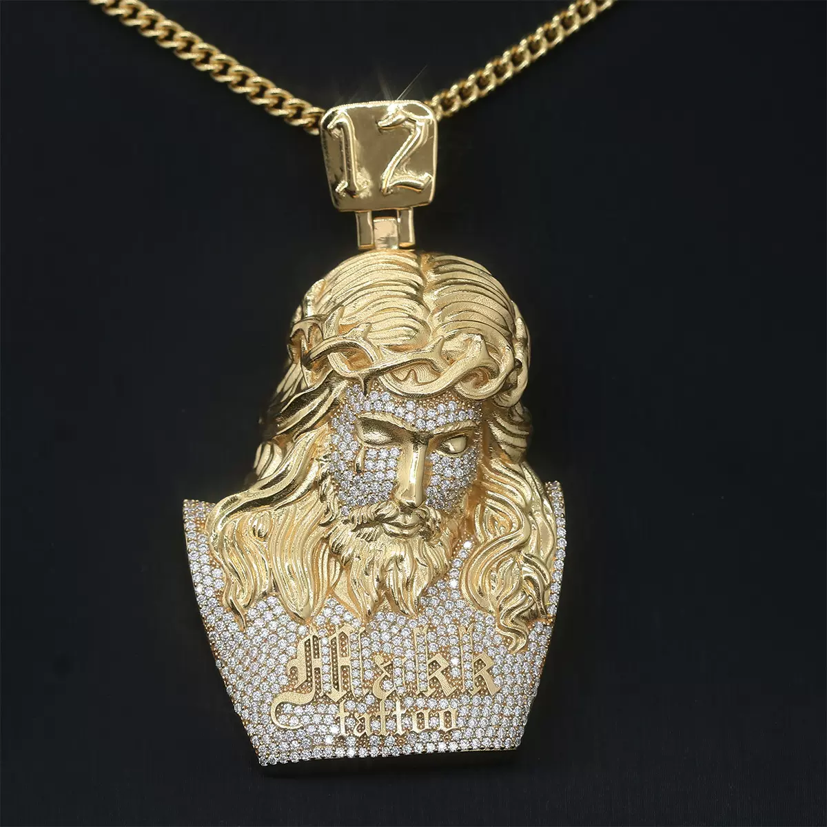 S925银莫桑吊坠工厂定制 纯银嘻哈网球项链D色莫桑石跨境吊坠