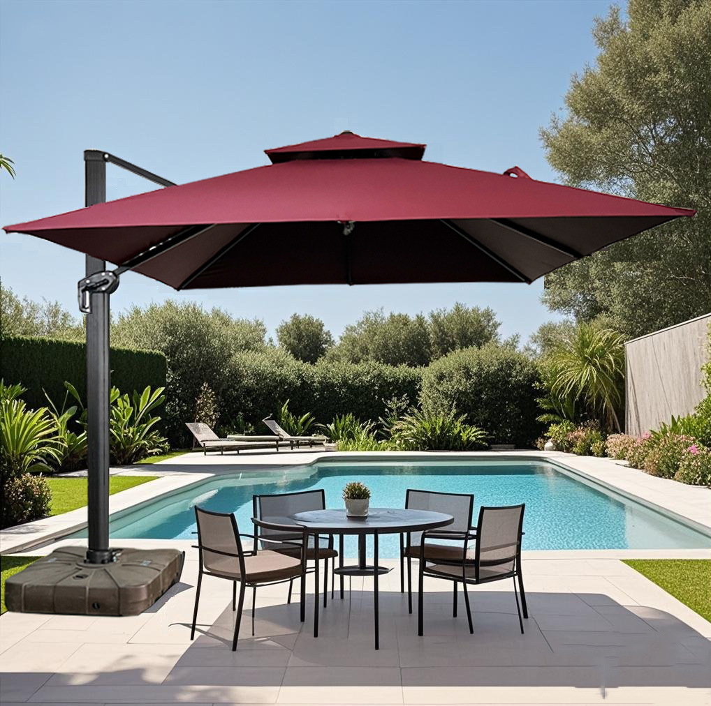 Sombrillas para exteriores, patios de villas, jardines, ocio, balcones de casa, protección solar e impermeabilización, cafeterías, venta al por mayor de sombrillas romanas