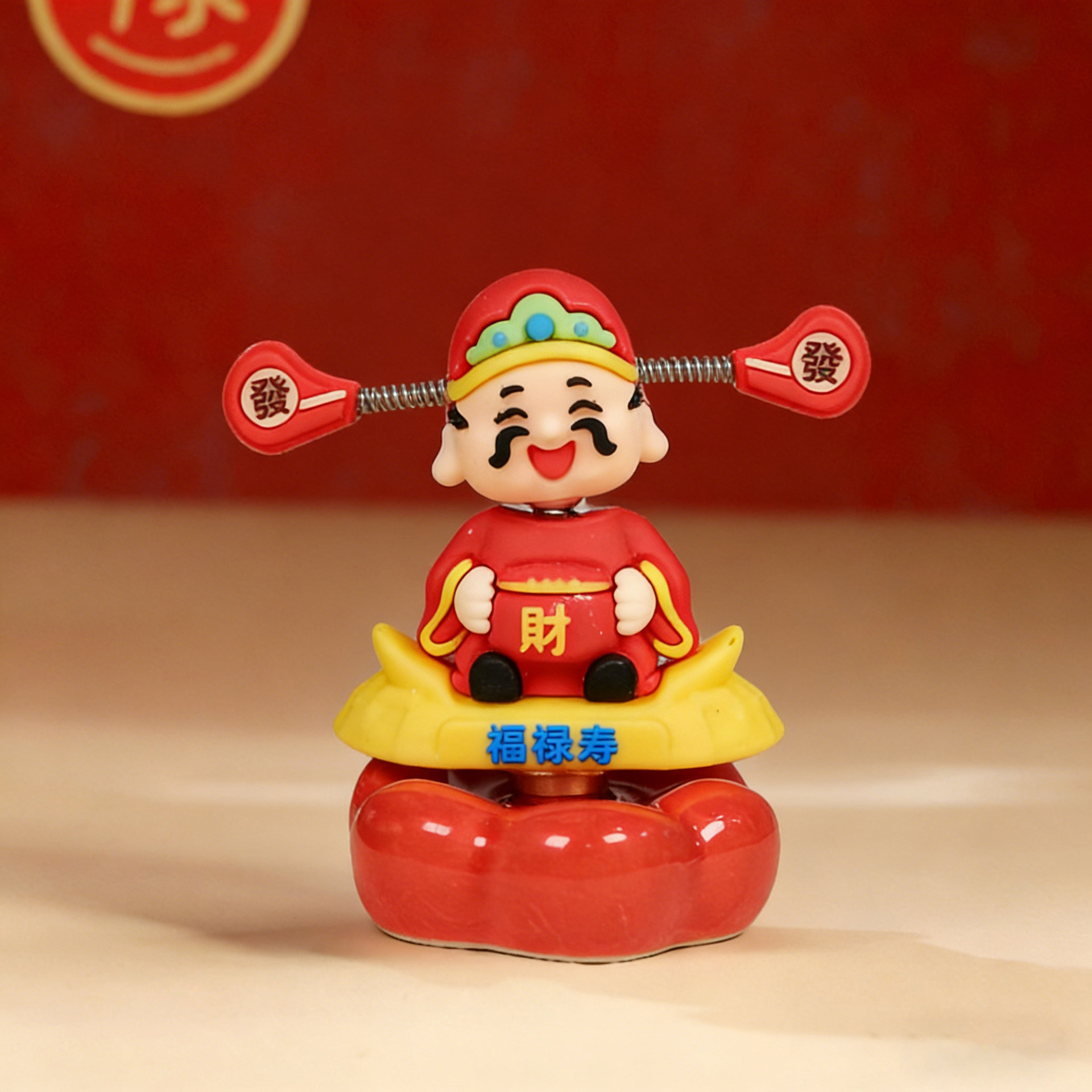 Ceramic Little God of Wealth Spinner Car Decoration Home Decor Creative Gift Ideal for Gifting