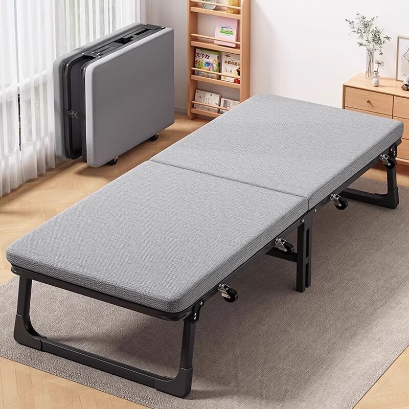 Cama plegable de descanso de almuerzo, silla de descanso, artefacto de siesta, cama de acompañamiento simple, placa dura portátil plegable, refuerzo simple