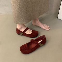 ヒョウ柄のファッションのレトロな浅い口の靴の女性の春と秋の新型の韓国版のフランス式のアンドロメダのカジュアルな平底のメアリー珍の靴