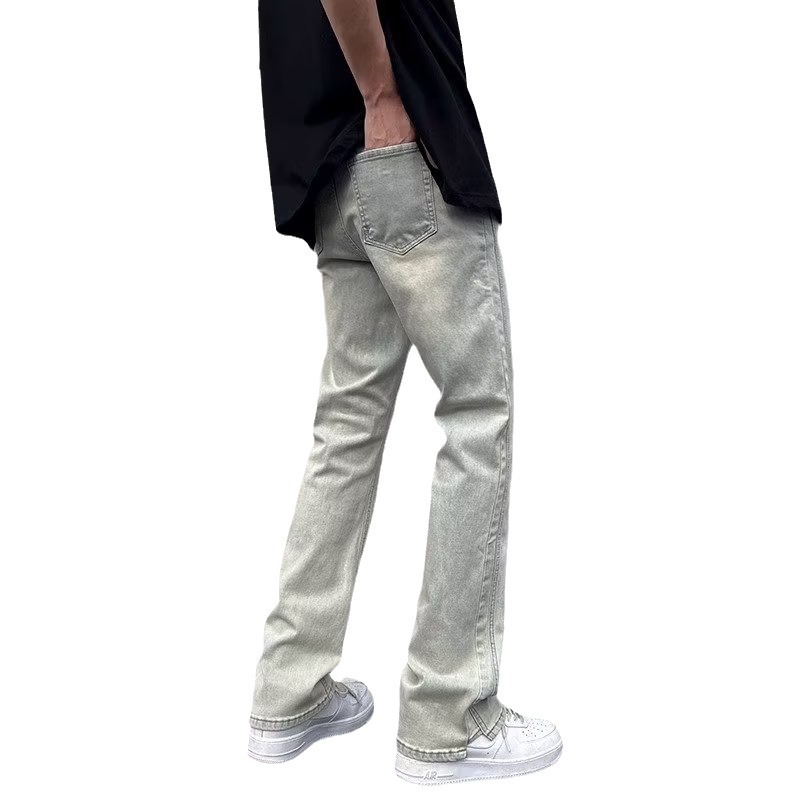 Vaqueros americanos para hombre 2024 primavera y otoño lavado y viejos pantalones de nicho High Street pantalones rectos sueltos tendencia