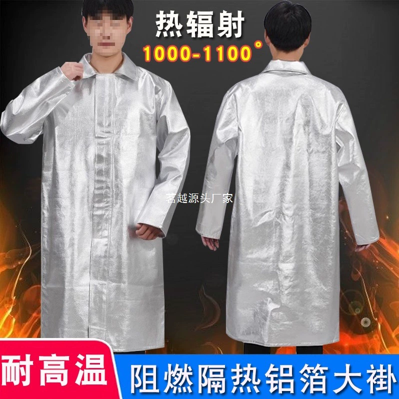 Высокотемпературный чехол, устойчивый к температуре 1000 градусов, защита от искр, защита от ожогов, теплоизоляционная одежда из металлургической алюминиевой фольги, огнестойкое пальто с обратной износостойкостью, защитная одежда.