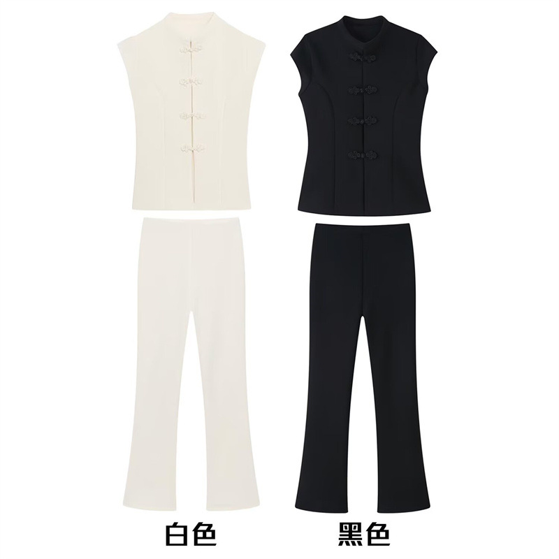 Foreign Trade 2026 Summer New Women's Clothing Elastic Top with Knot Embellishments 6050345 Elastic Ankle-Length Pants 6050346