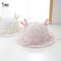 嬰兒帽子夏季遮陽帽寶寶女防曬帽嬰幼兒漁夫帽薄款盆帽太陽帽洋氣