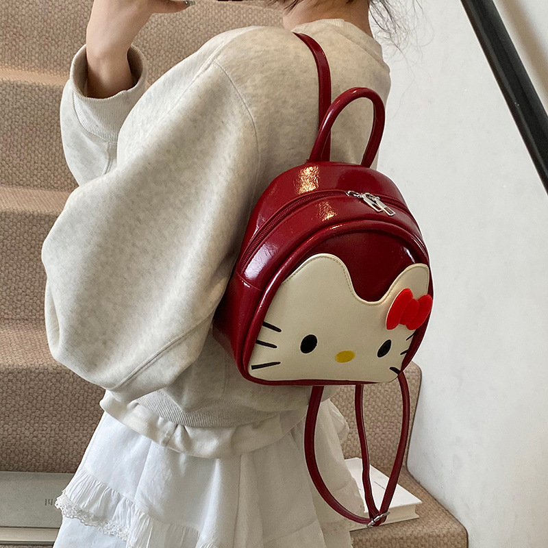 夏の新型ネット赤同金miniハハハkt猫ランドセルバッグ女性かわいいリュックサックシンプルな女性バッグ|undefined