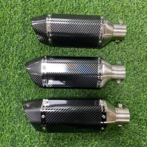 Motosiklet qaz borusu tam imitasiya karbon fiber kiçik altıbucaqlı 51MM universal 450SR 321R CBR650 GSX250