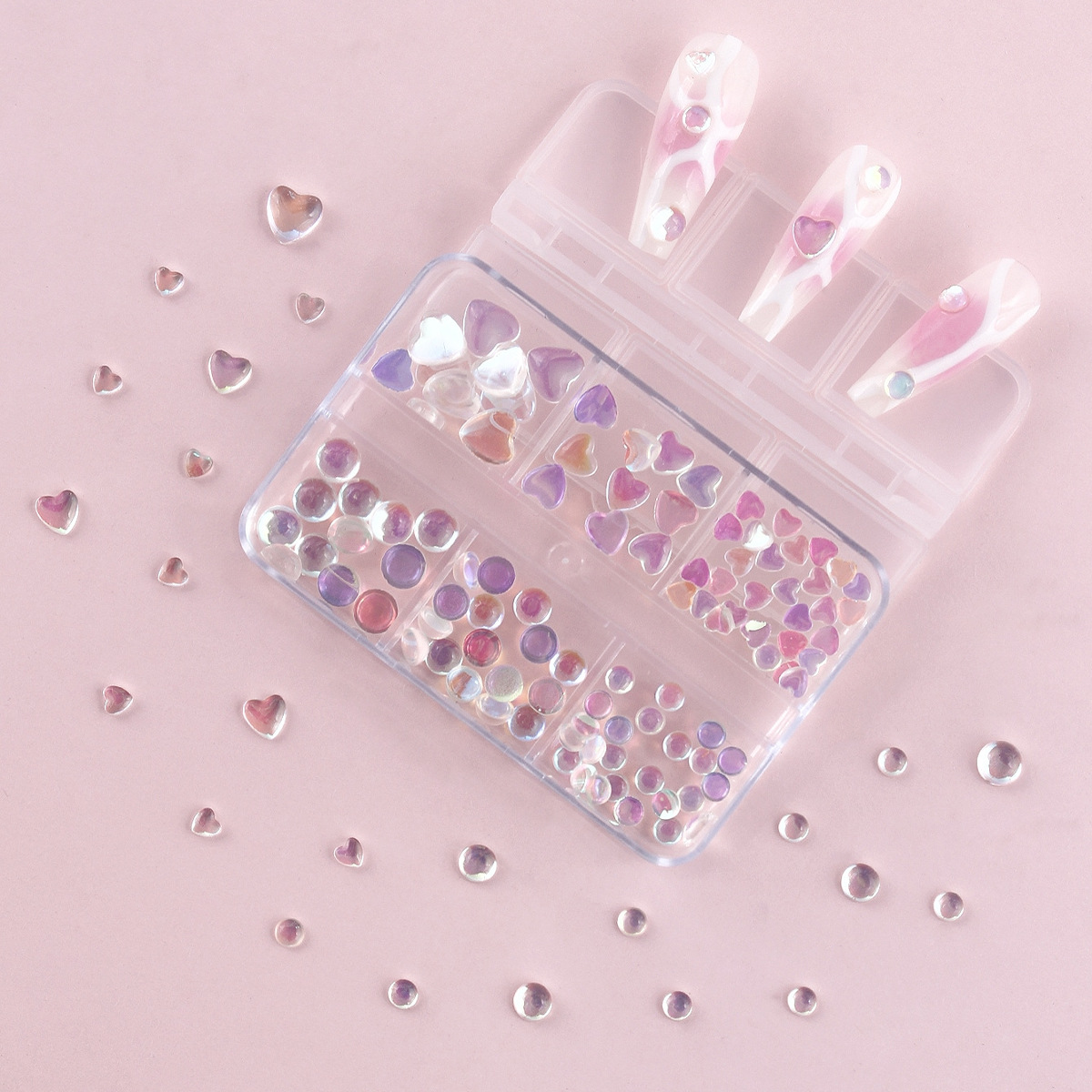 Cruz-frontera popular remache de uñas joyería no se desvanece mezclado 6-rejilla de metal largo hueco estrella Luna decoración de uñas