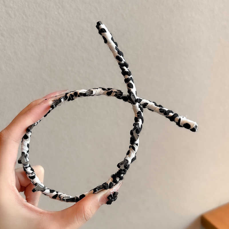 Simple con dientes ondulados banda de cabello para mujeres de alta presión craneal banda de cabello para el cabello diaria universal clip de cabello acabado artefacto tocado