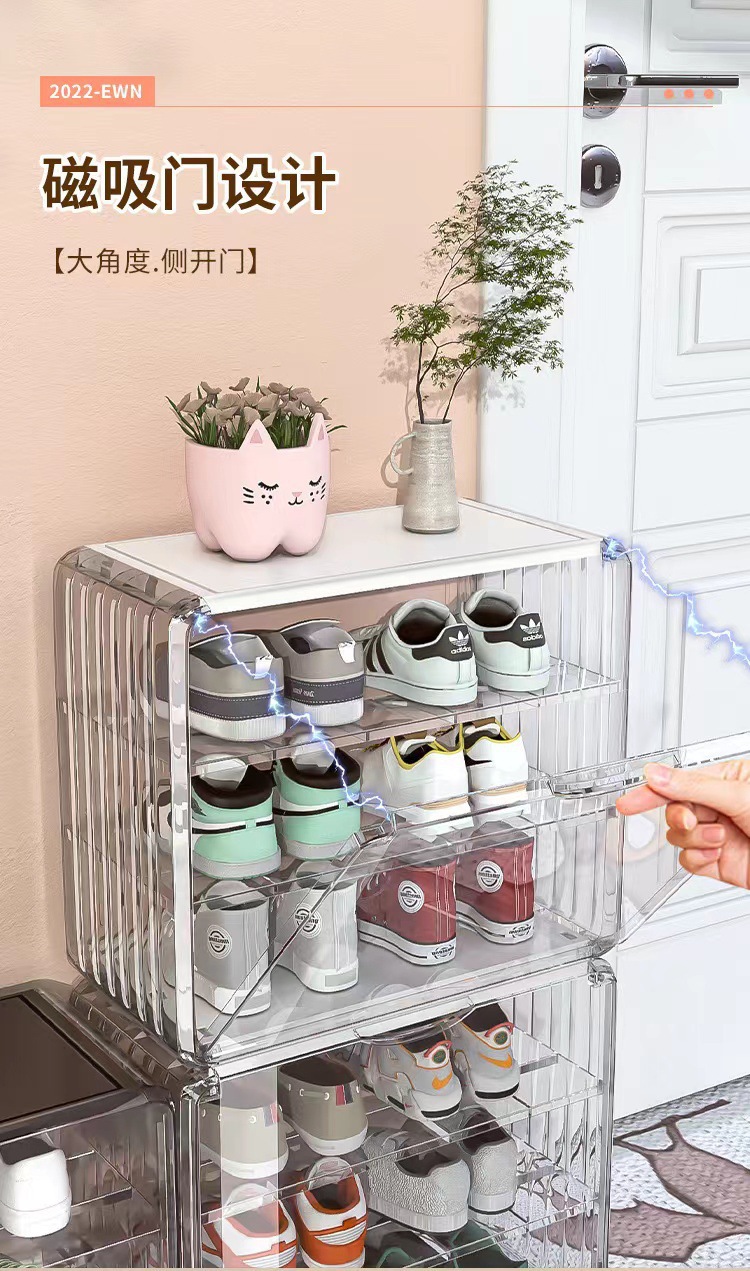 Description Picture 6 of itemME1 Children's shoe box Household acrylic transparent shoe rack baby children's shoe cabinet drawer type dust storage box