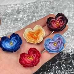 タイダイラブフラワー [37*30 ミリメートル] 発光ホタル樹脂アクセサリーブラインドバッグヘアピン電話ケース DIY ジュエリー