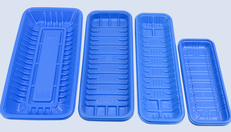 3310蓝色1000个带鱼打包盒 包装冷链水产鱼虾肉类长方形生鲜托盘