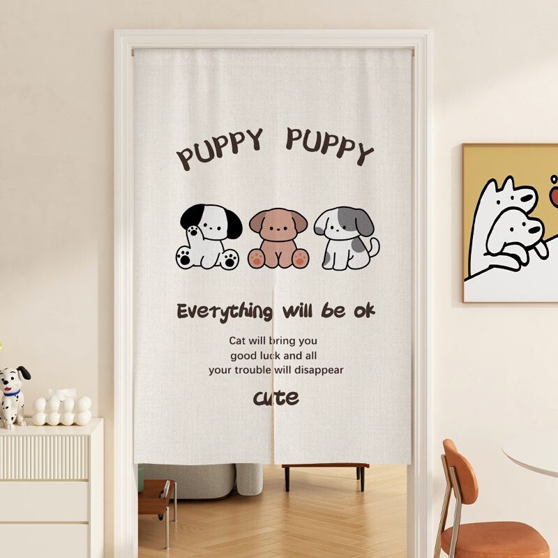 Cute Cartoon Half-Door Curtain for Bedroom, Home Use, No-Drill Rod-Style Decorative Hanging Curtain, Short Curtain Cute Cartoon Half-Door Curtain for Bedroom, Home Use, No-Drill Rod-Style Decorative Hanging Curtain, Short Curtain