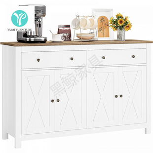Amazon Cross-Border Sideboard Farmhouse Buffet Cabinet Barn Door Storage with Drawers Cabinet Storage Entrance Cabinet