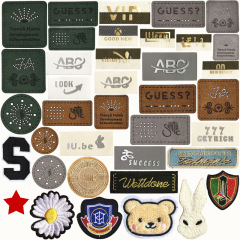 Green brown gray cloth label hats bags pants clothes children's clothing accessories 