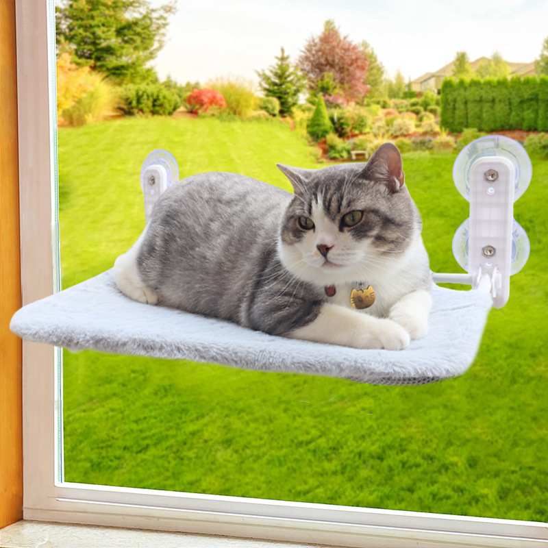 새로운 접이식 고양이 해먹 강력한 흡입 형 발코니 고양이 해먹 창턱 교수형 고양이 둥지 고양이 용품 보기