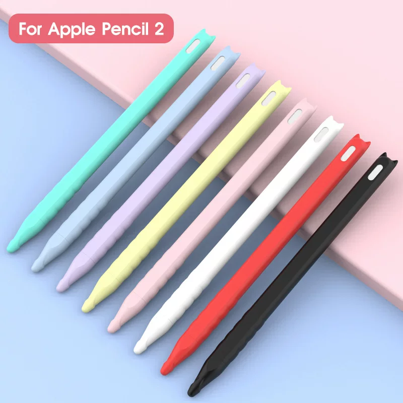 Подходит для обложки на карандаш 2 поколения Apple мультяшка сенсорный силиконовый чехол для iPad Pencil 2 защитный силиконовый материал