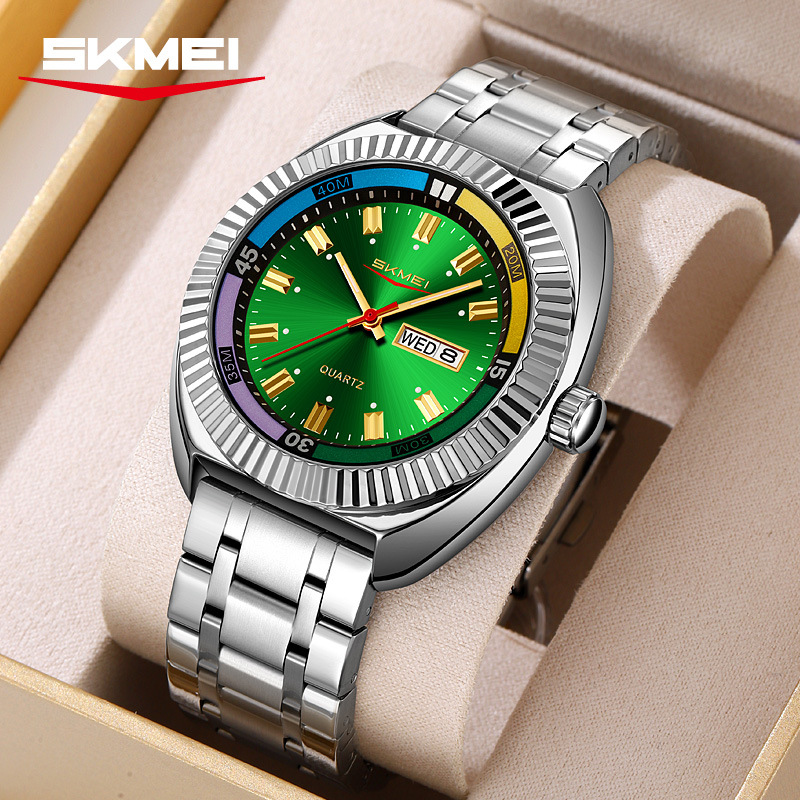 Momentos de reloj de cuarzo comercial de doble calendario multifuncional relojes de pulsera de hombre transfronterizos relojes de hombre fuente fábrica al por mayor