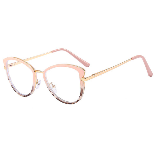 23 cross-border new personalized cat-eye anti-blue light flat mirror, simple and comfortable spring leg eye protection and anti-radiation flat mirror