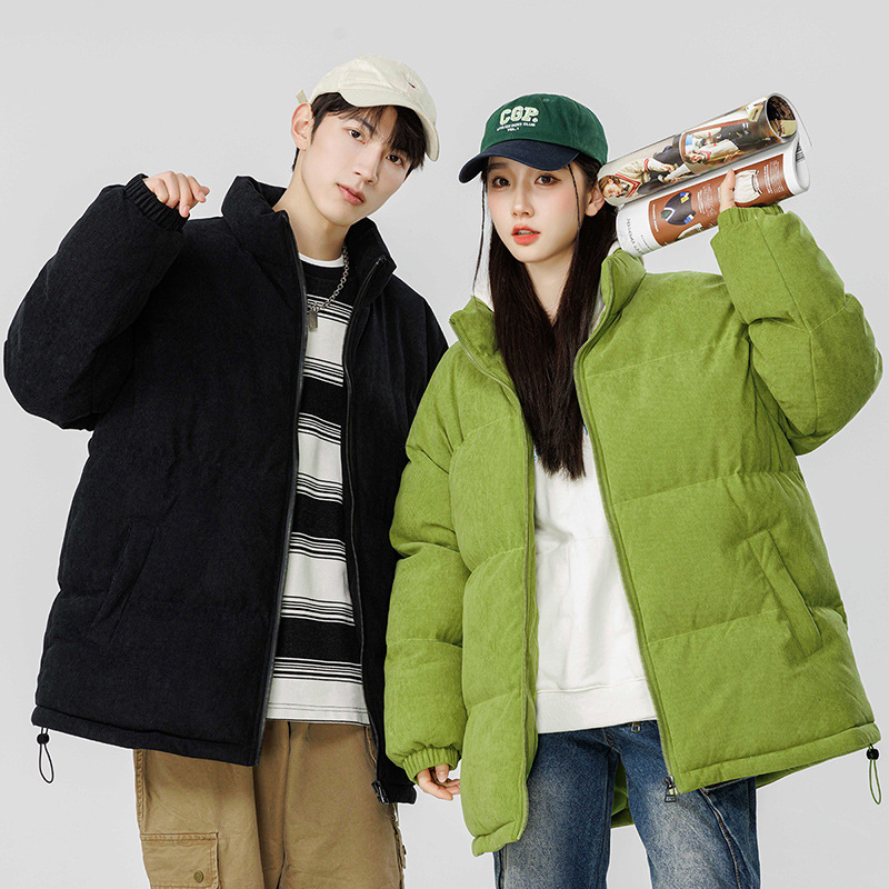 Más rápido 2023 Invierno de moda abrigo de algodón acolchado de los hombres engrosado cálido pana de los hombres jóvenes y de mediana edad abrigo de algodón acolchado de pana