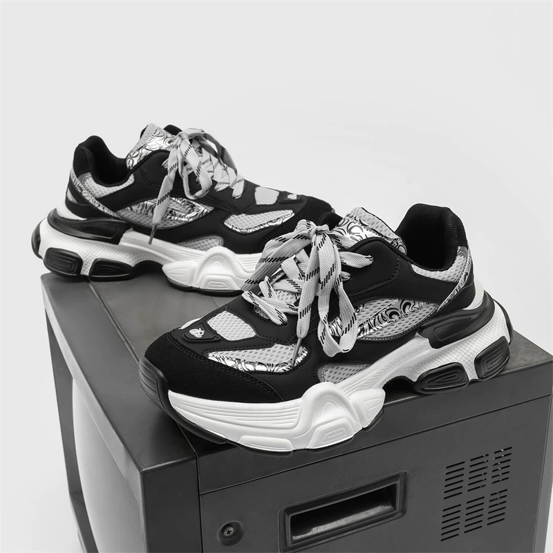 Чжоу также та же модель жареной уличной обуви папы мужской обуви ретро толстая подошва, повышенная модная спортивная обувь, пара повседневной обуви