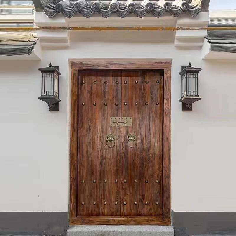 Chinese Antique Mansion Door, Rural Ancestral Hall, Temple, Flat Door, Flat Door, Entrance Door, Villa Courtyard