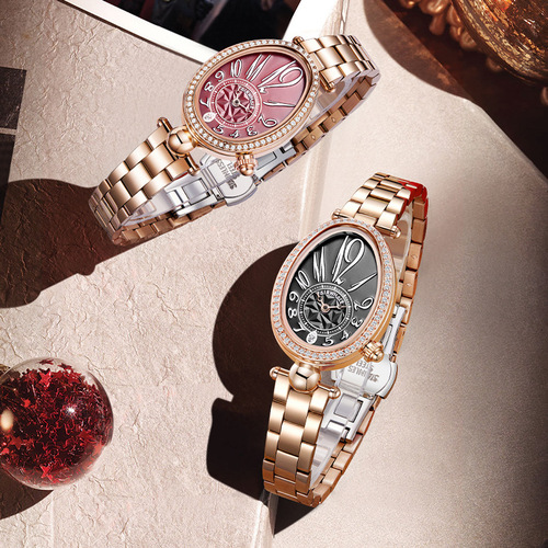 Mark Huafei brand watch for women, fashionable and elegant diamond-encrusted Queen series quartz watch