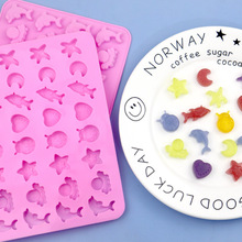 现货批发 32连海洋动物软糖硅胶模具 小果冻巧克力 火漆蜡立模具