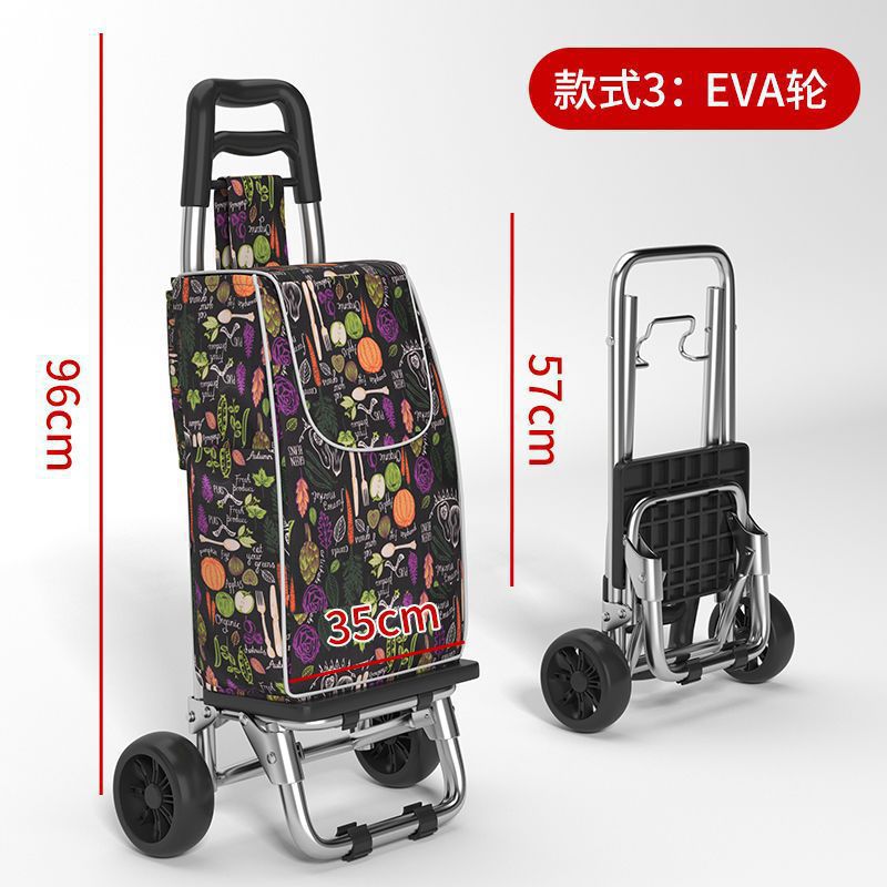 Carrito de compras para personas mayores, carrito de compras, carrito de compras, carrito pequeño, supermercado, remolque de equipaje portátil para el hogar, barra de tracción plegable, empuje manual