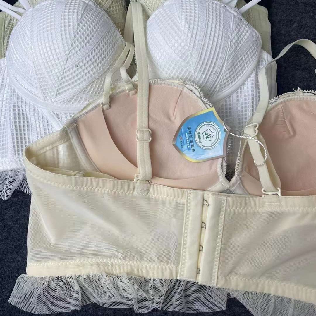 Bréster de alta calidad estilo de encaje jacquard transpirable ajustable confort lateral plegable ropa interior de botón múltiple
