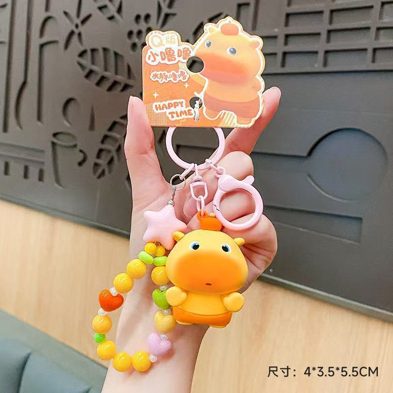 正版水豚噜噜公仔钥匙女可爱书包挂件小饰情侣汽车钥匙挂饰|undefined