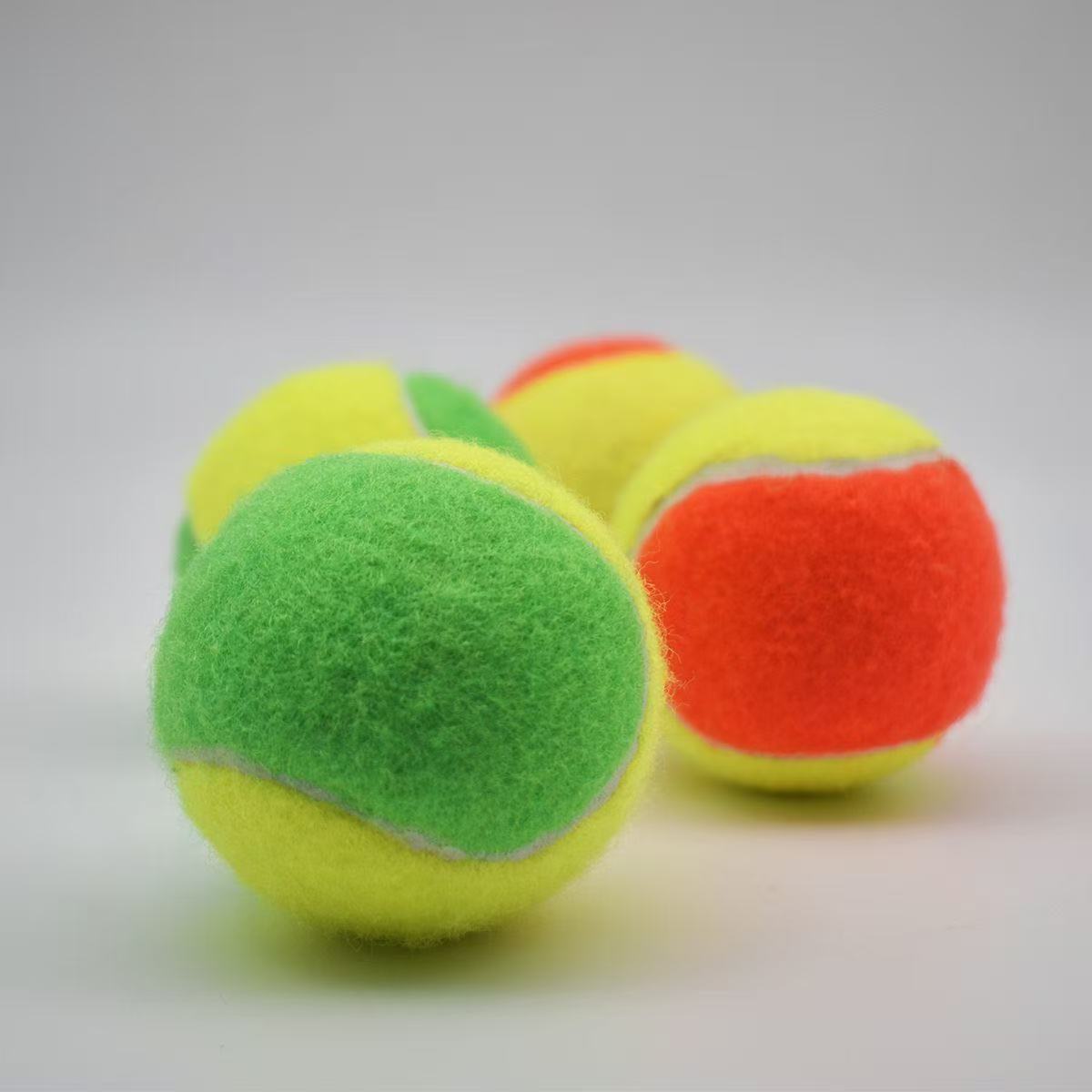Factory Hot-Selling Children's Primary Training Ball Yellow Red Yellow Green Yellow Orange Tennis Ball Durable Soft Ball Rubber Chemical Fiber Material