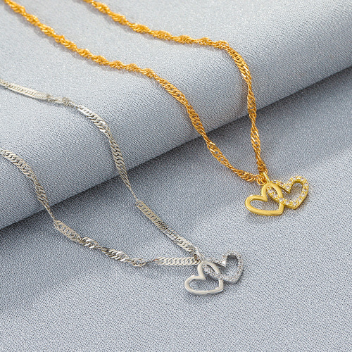 New Arrival Ankle Chain Fashion Diamond-Studded Heart Double Love Versatile Zirconia Sparkling Beach Ankle Chain Foot Jewelry