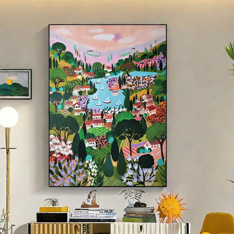 装饰画挂画多巴胺客厅卧室餐厅玄关画酒店高颜值治愈油画|undefined