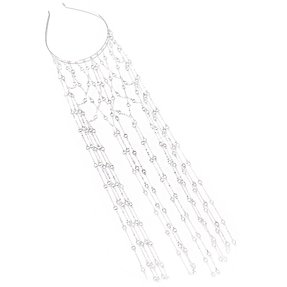 Europa y América nuevas cadenas de cabello de bordas largas exageradas diamante bandas de cabello temperamento vestido accesorios Headwear mujeres