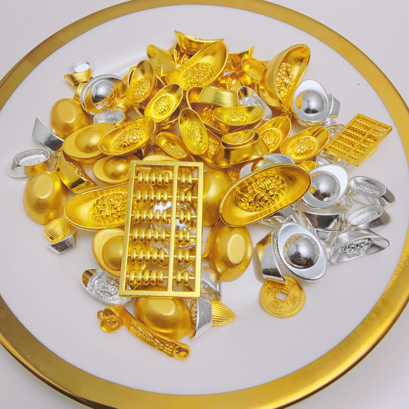 Mini small alloy silver ingot silver ingot alloy solid small gold ingot cornucopia rice jar baifu jar decorative accessories pendulum Mini small alloy silver ingot silver ingot alloy solid small gold ingot cornucopia rice jar baifu jar decorative accessories pendulum